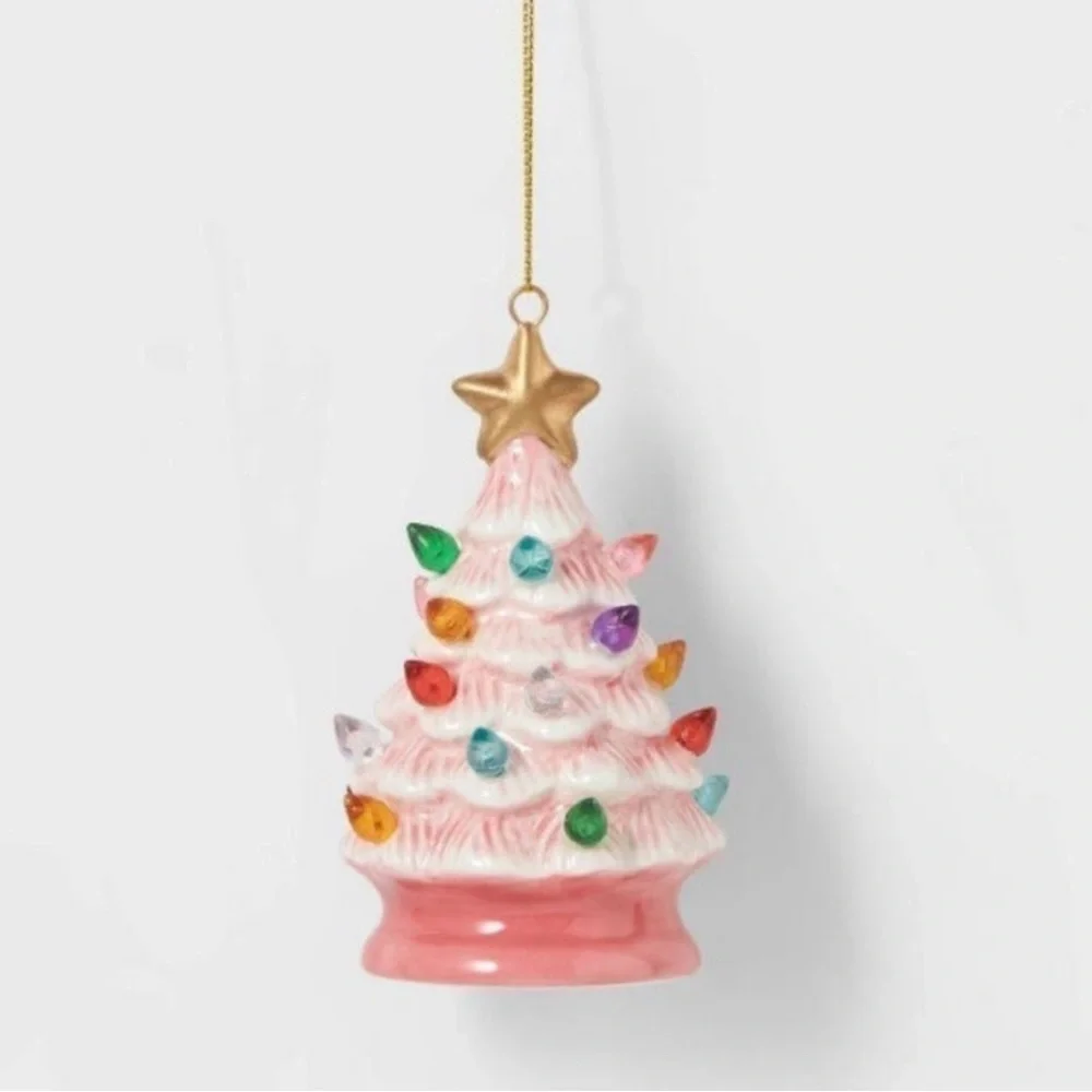 LAST ONE 🔥Target Lit Ceramic Retro Christmas Tree Ornament - Wondershop Pink